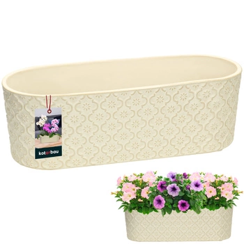 Vase ceramic decorative alungită elegantă crem 12x37 cm