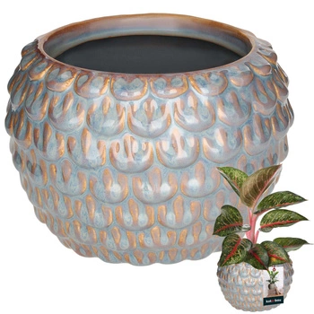 Ghiveci decorativ ceramic gri ⌀ 17 cm