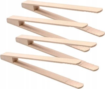 Clește din lemn pentru castraveți la grătar - 4 buc.