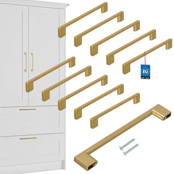 Mâner mobilier clasic modern aur mat 160 mm set de 10 buc.