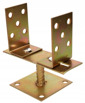 Bază stâlp prindere 0-200 mm cotă pe soclu - Culoare aurie