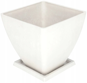 Ghiveci de flori compozit cu bază 28 cm alb