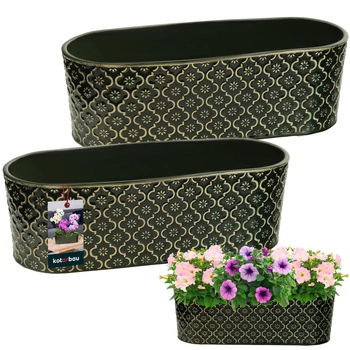 Vase ceramic decorative alungită elegantă verde închis 12x37 cm set de 2 buc.