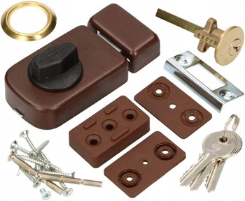 Ușă suspendată cu zăvor 60mm maro
