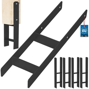 Baza stâlpului h pentru încastrare zincat negru 150 mm set de 4 buc.