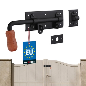 Spreșnic de garaj zăvor blocaj ușă poartă oțel stânga negru 280 mm