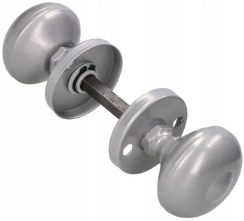 Mâner rotativ ușă rotund pentru porți uși - Culoare argintie