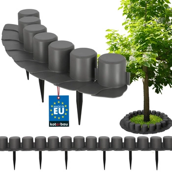 Bordură gazon palisadă cu rampă plastic gri 4 m