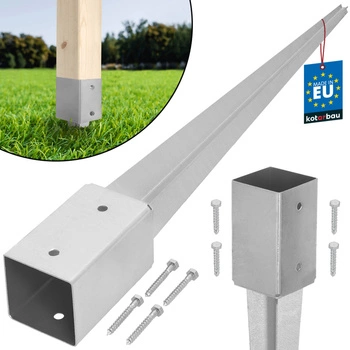 Stâlp de bază condus ancoră sol oțel 80x80x750 mm