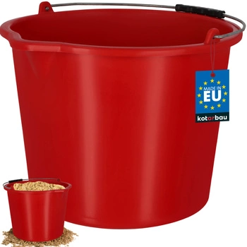 Găleată de construcții gospodărească cu cioc 16 l roșie