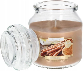 Lumânare parfumată mică în sticlă cu capac 28 h - scorțișoară