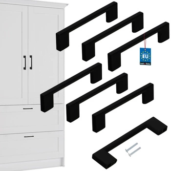 Mâner mobilier clasic modern negru mat 96 mm set de 6 buc.
