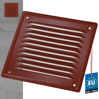 Grilă de ventilație a coșului de fum cu plasă 165x165 cărămidă