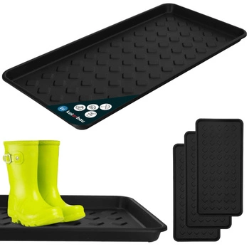 Suport pentru încălțăminte din plastic negru 35x72 cm set de 3 buc.