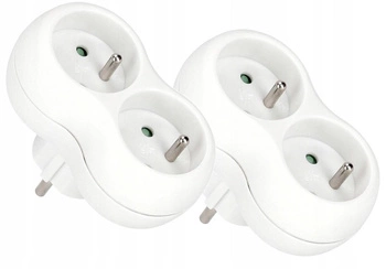 Splitter de putere 2 prize de pământ hoț de pământ - 2 buc.