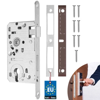 Încuietoare stânga pentru uși porți din oțel 72/55 mm