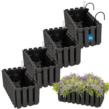 Ghiveci pentru balcon gri na zábradlí 400 MM set de 4 kcu.