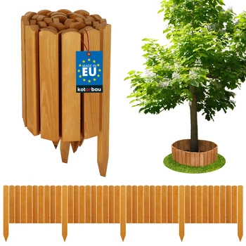 Gard de grădină palisadă bordură din lemn condus stejar 200x30 cm