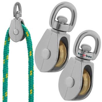 Un singur scripete de cablu placat cu nichel 3/4" fi 5 mm set de 2 buc.