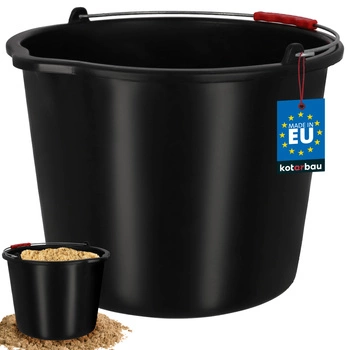 Găleată de construcții gospodărească cu cioc 20 l neagră