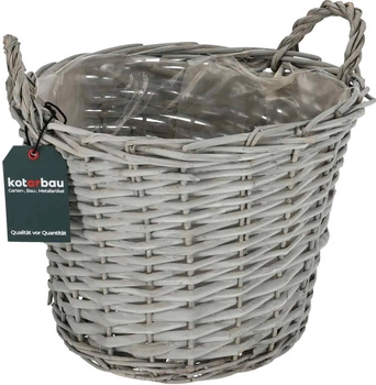 Coș din rattan, vas pentru flori și brad fi 31 cm - Culoare gri