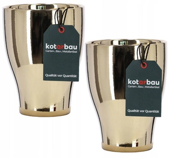 Vas cu carcasă din ceramică smălțuită aurie - 2 buc.