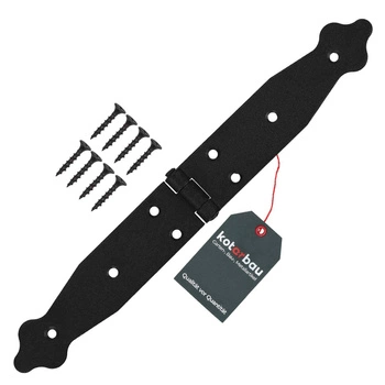 Hinghe decorativ pentru obloane, uși, foișoare, lăzi 150x150x35 mm - Culoare negru