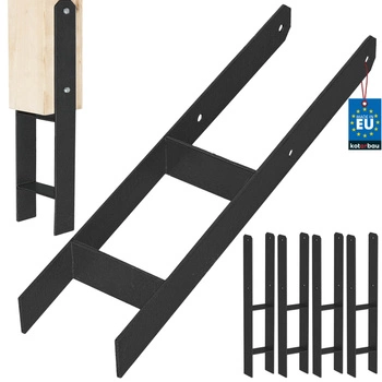 Baza stâlpului h pentru încastrare zincat negru 120 mm set de 4 buc.