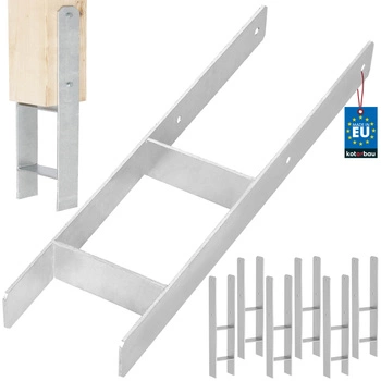 Baza stâlpului h pentru încastrare zincat argintiu 150 mm set de 6 buc.