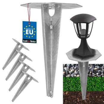 Bază pentru lumini de grădină înfiptă în pământ ancoră 190 mm set de 4 buc.