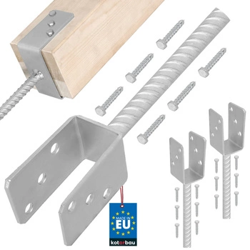 Bază de stâlp cu tijă de încastrare 50 mm set de 2 buc.