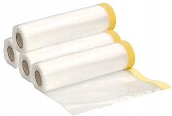 Folie de vopsire 200x20 prelată de protecție cu bandă adezivă - 4 buc.