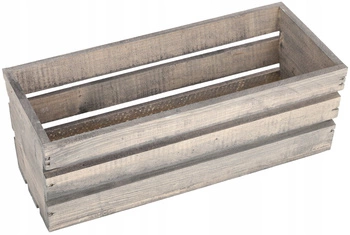 Cutie de flori de balcon din lemn pentru plante aromatice gri 40 cm