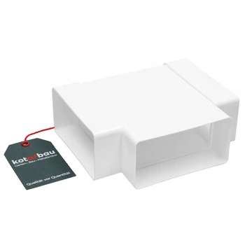 Conector tee conductă plată alb 110x55 mm