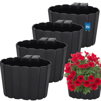 Ghiveci pentru balcon antracit 150 MM set de 4 kcu.