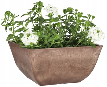 Ghiveci de grădină compozit rezistent la îngheț maro 25x25 cm