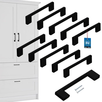 Mâner mobilier clasic modern negru mat 96 mm set de 10 buc.