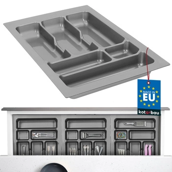 Organizator de tacâmuri inserție pentru sertar de bucătărie gri 49x33 cm