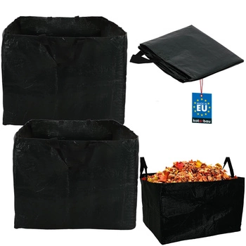 Grădină sac coș pentru frunze iarbă dreptunghiular verde 120 l set de 2 buc.