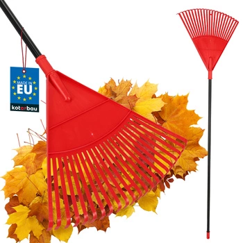 Greblă tip evantai pentru frunze 49 cm + coadă din aluminiu 1,5 m