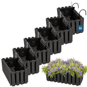 Ghiveci pentru balcon gri na zábradlí 400 MM set de 6 kcu.