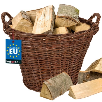 Coș din lemn ghiveci de răchită flori 60 cm carcasă