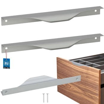 Mâner pentru mobilă modern aluminiu argintiu 192 mm set de 2 buc.