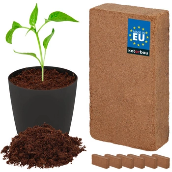 Brichetă de nucă de cocos pentru creșterea plantelor 7 l set de 6 buc.