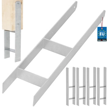 Baza stâlpului h pentru încastrare zincat argintiu 140 mm zestaw 4 szt.