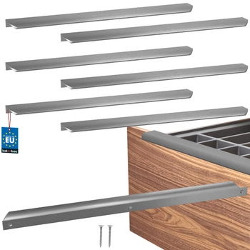 Mâner mobilier aluminiu argintiu 416/436 mm set de 6 buc.