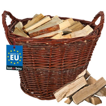 Coș din lemn ghiveci de răchită flori 40 cm carcasă