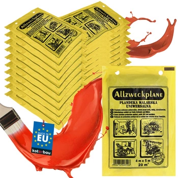 Folie de vopsea protecție groasă rezistentă gri 4x5 m set de 50 buc.