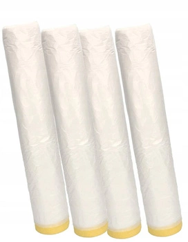 Folie de vopsire 360x20 prelată de protecție cu bandă adezivă - 4 buc.