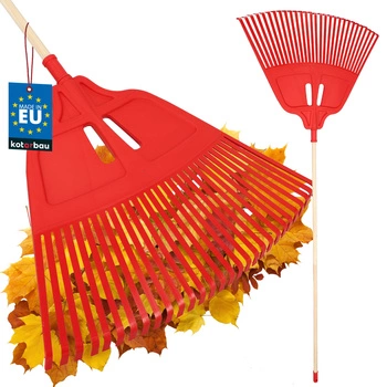 Greblă tip evantai pentru frunze 68 cm + coadă din lemn 1,5 m